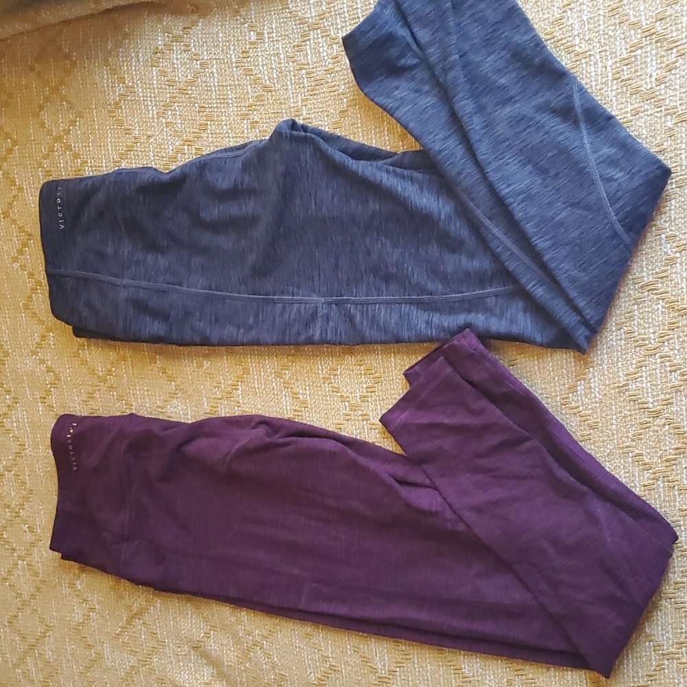 2 pairs of victorias secret leggings size 10